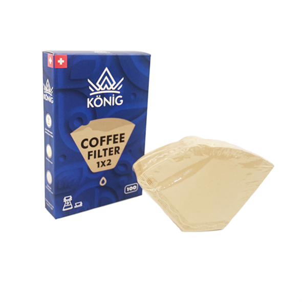 Фильтры бумажные для кофе, кофеварок, кофемашин неотбеленные KONIG №2 100 шт. - фото 29034